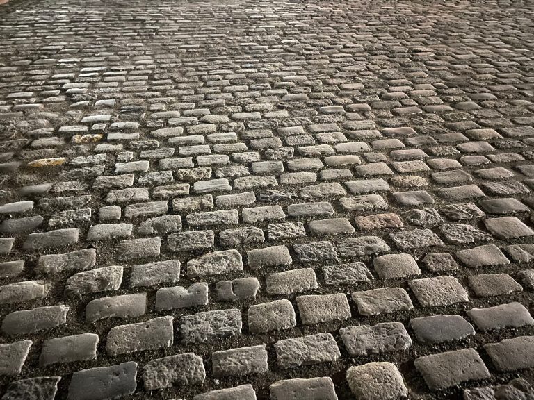 Pebble road in Port of Thessaloniki, Greece