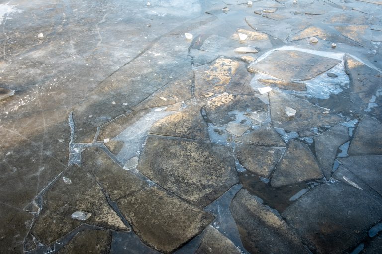 Ice on a frozen lake