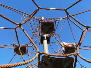 Playground with climbing frame