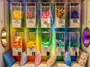 Colorful candy dispensers