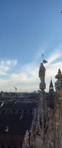 Standing guard over the Duomo di Milano, Milan, Italy
