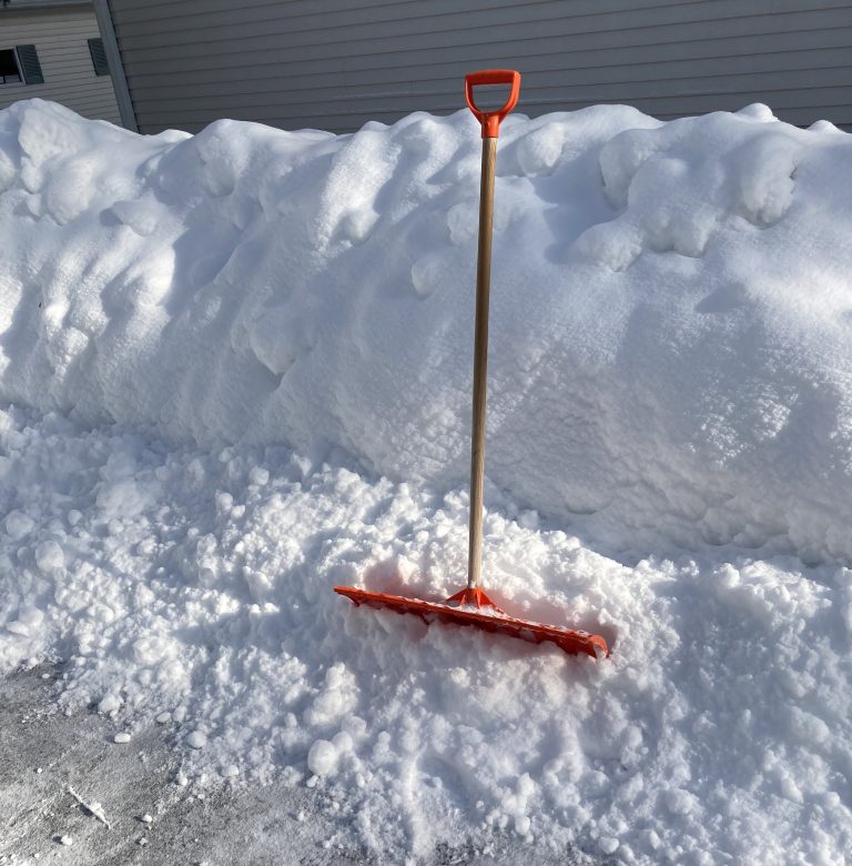 A random view of sidewalk snow bank