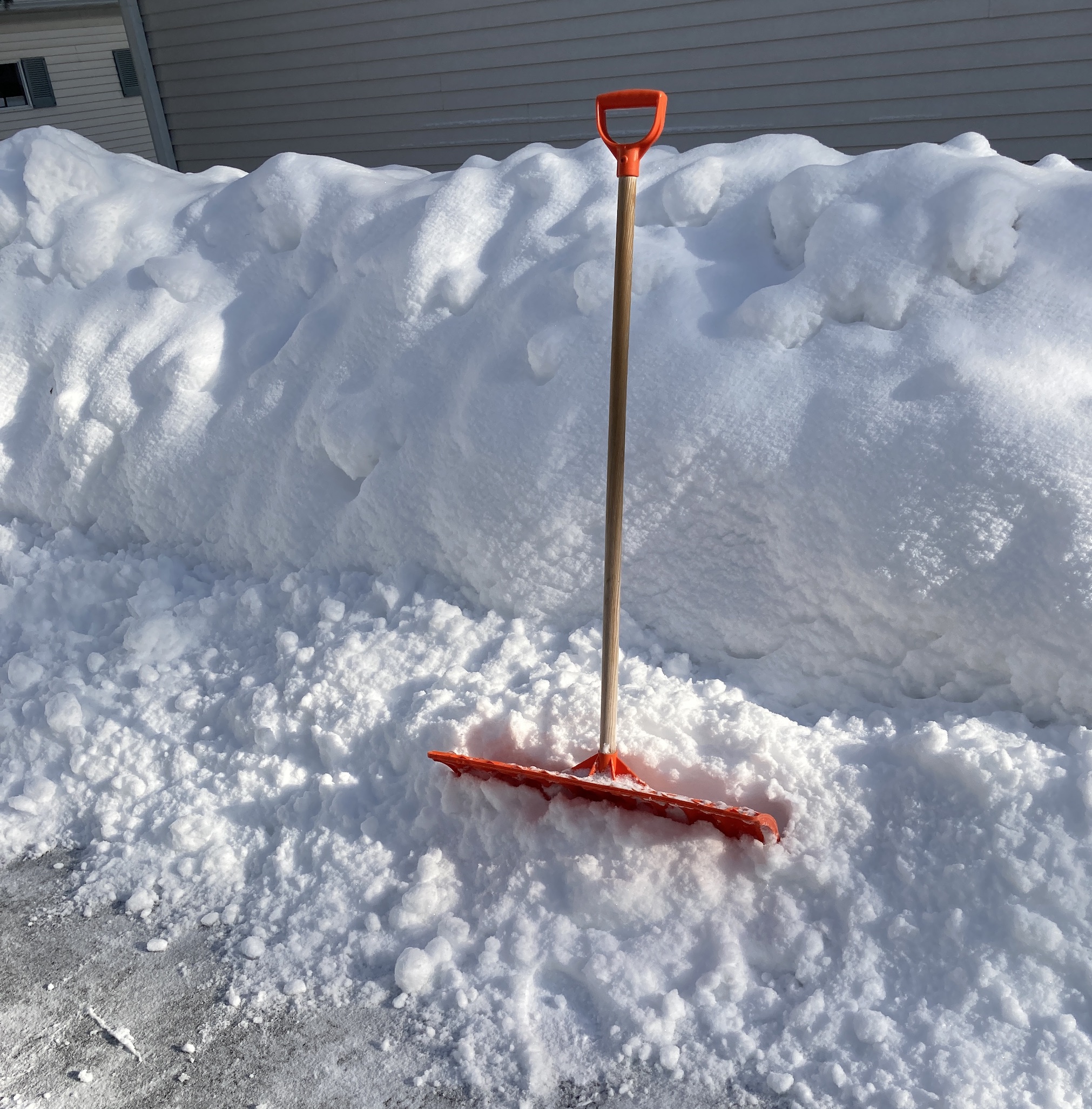 A random view of sidewalk snow bank