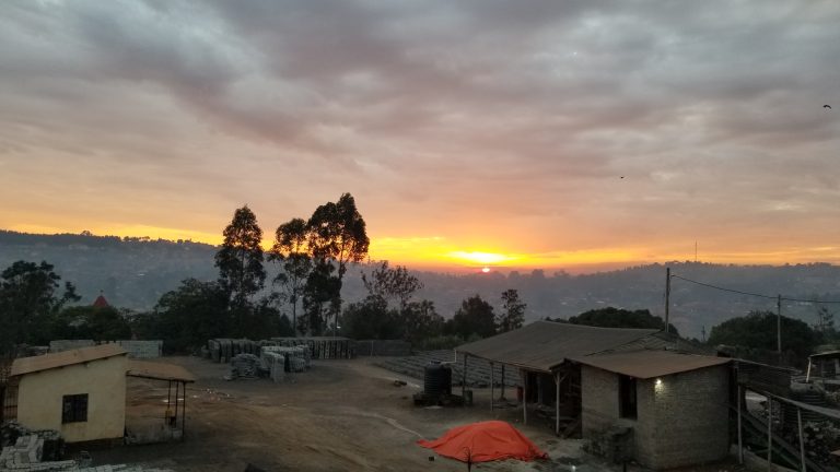 Sunrise in Nsangi Town, 16 km west of Kampala, Uganda along Kampala Masaka highway.