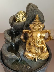 Lord Ganesh idol with water show and light