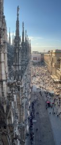 View larger photo: Milan city street from the roof of the cathedral. Duomo de Milano, Milan, italy