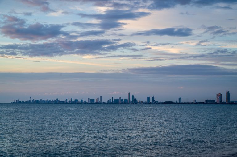 Pattaya, Thailand city in the distance