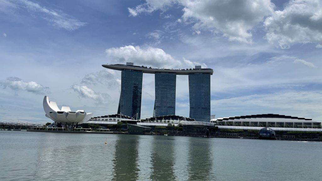 A view of the Marina Bay Sands Hotel in Singapore