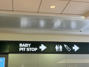 Baby pit stop, Milan airport, Italy