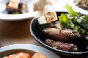 Yorkshire Tapas pub food – small Yorkshire sausages
