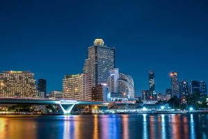 Bangkok city riverside at night