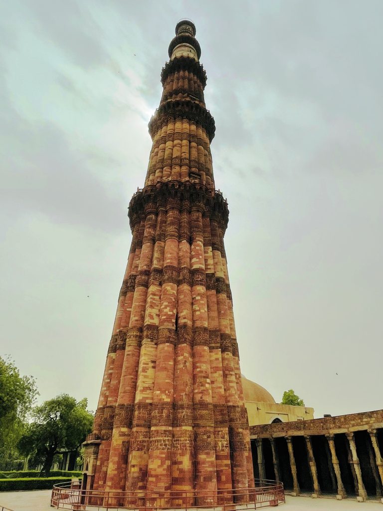 The Qutb Minar, Delhi, India. One of the major tourist attractions of Delhi. It is built?in the early 13th century