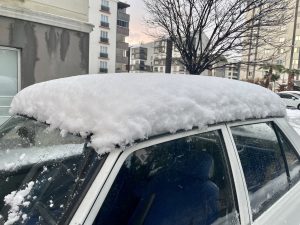 Snow on car

