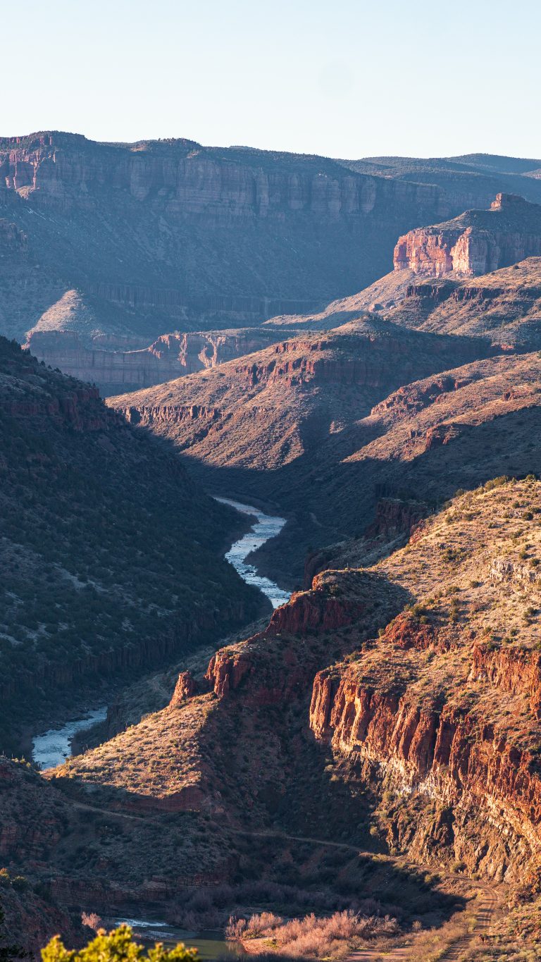 Mountain range with winding river