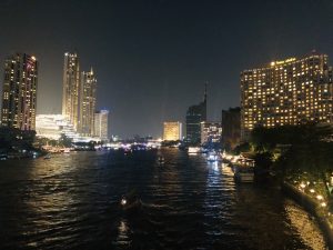 Bangkok riverside night view
