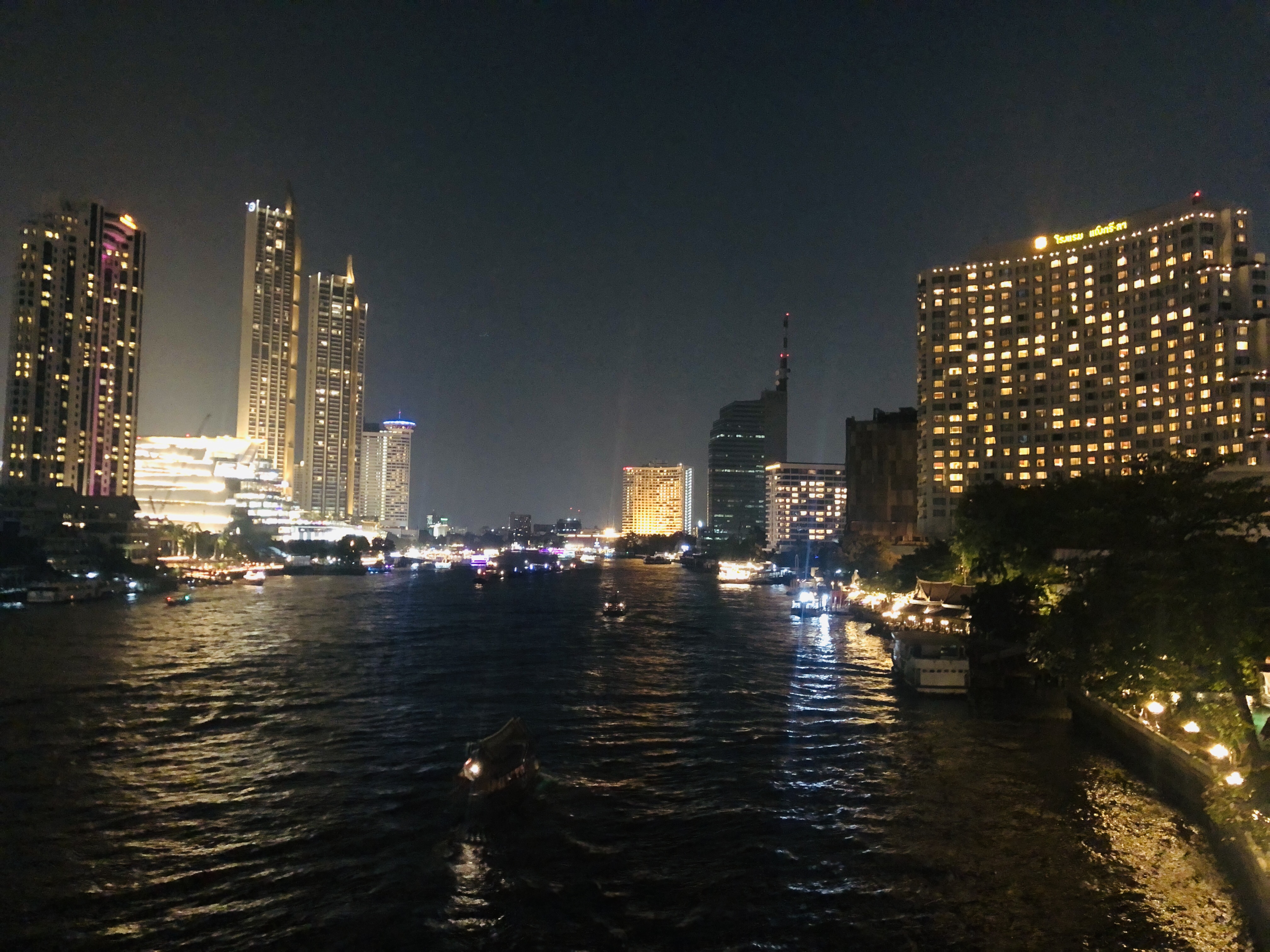 Bangkok riverside night view