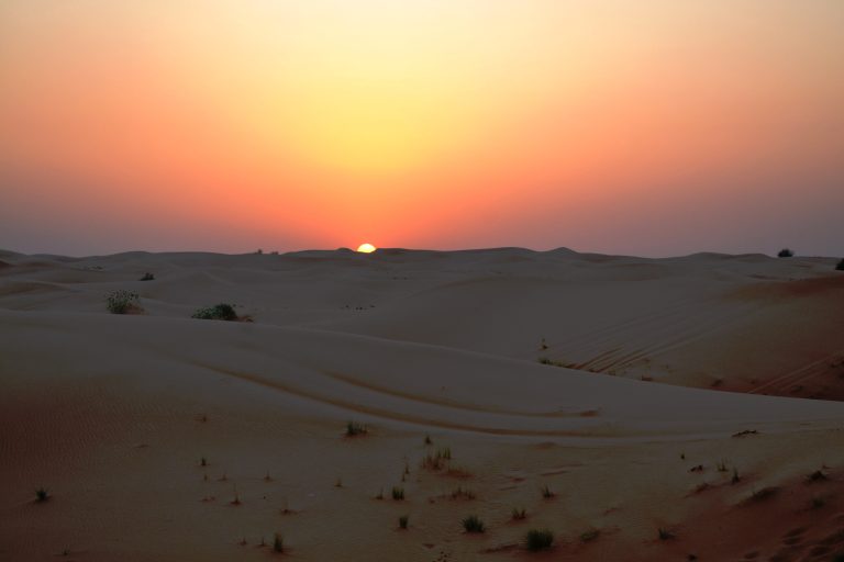 Sunset in a desert. This photo is taken during a desert?safari from Dubai, United Arab Emirates?nine?years ago.