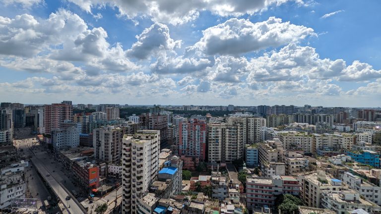 Dhaka city, the concrete jungle under scorching sun. The capital of Bangladesh, home to more than 20 million people.