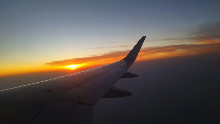 Sunset while in flight during tavel from Guwahati to Kolkata.