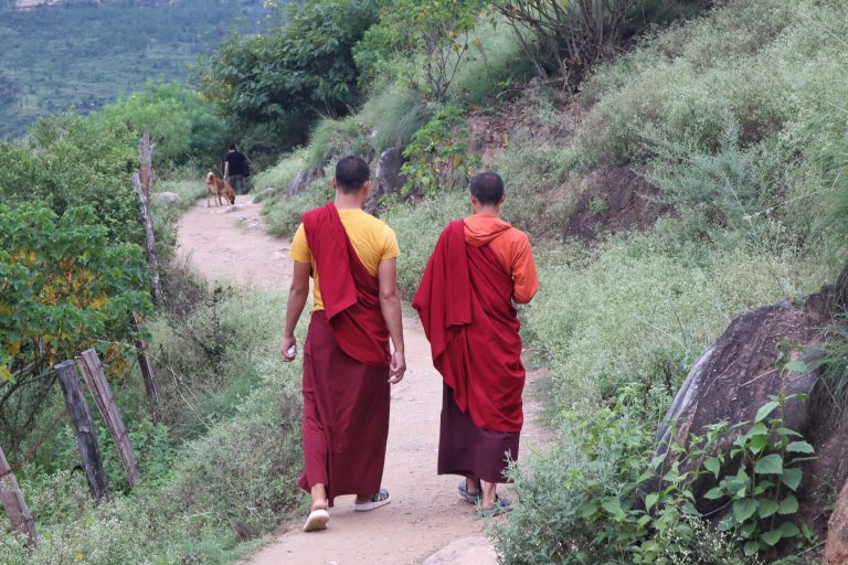 Monks In Bhutan