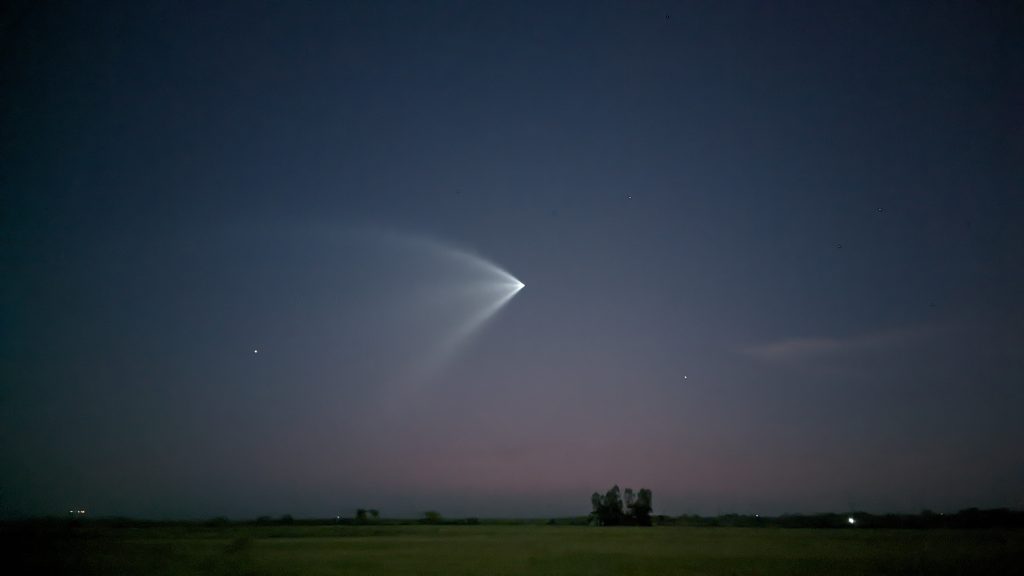 It’s a bird! It’s a plane! It’s comet or a meteor! No, it’s a rocket launched from the Indian territory, shining through the pre-dawn November sky.