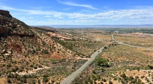 Mesa Verde National Park Entrance Road Through The Desert
