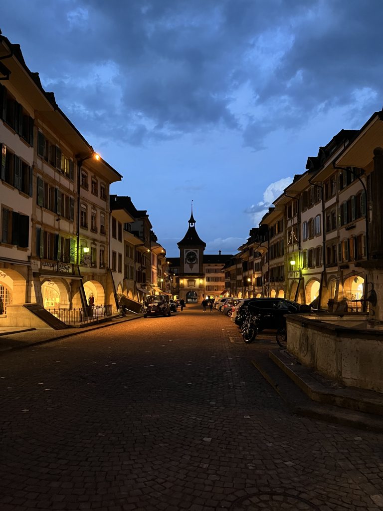 Murten/Morat old city by night