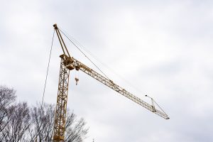 Yellow crane used for construction
