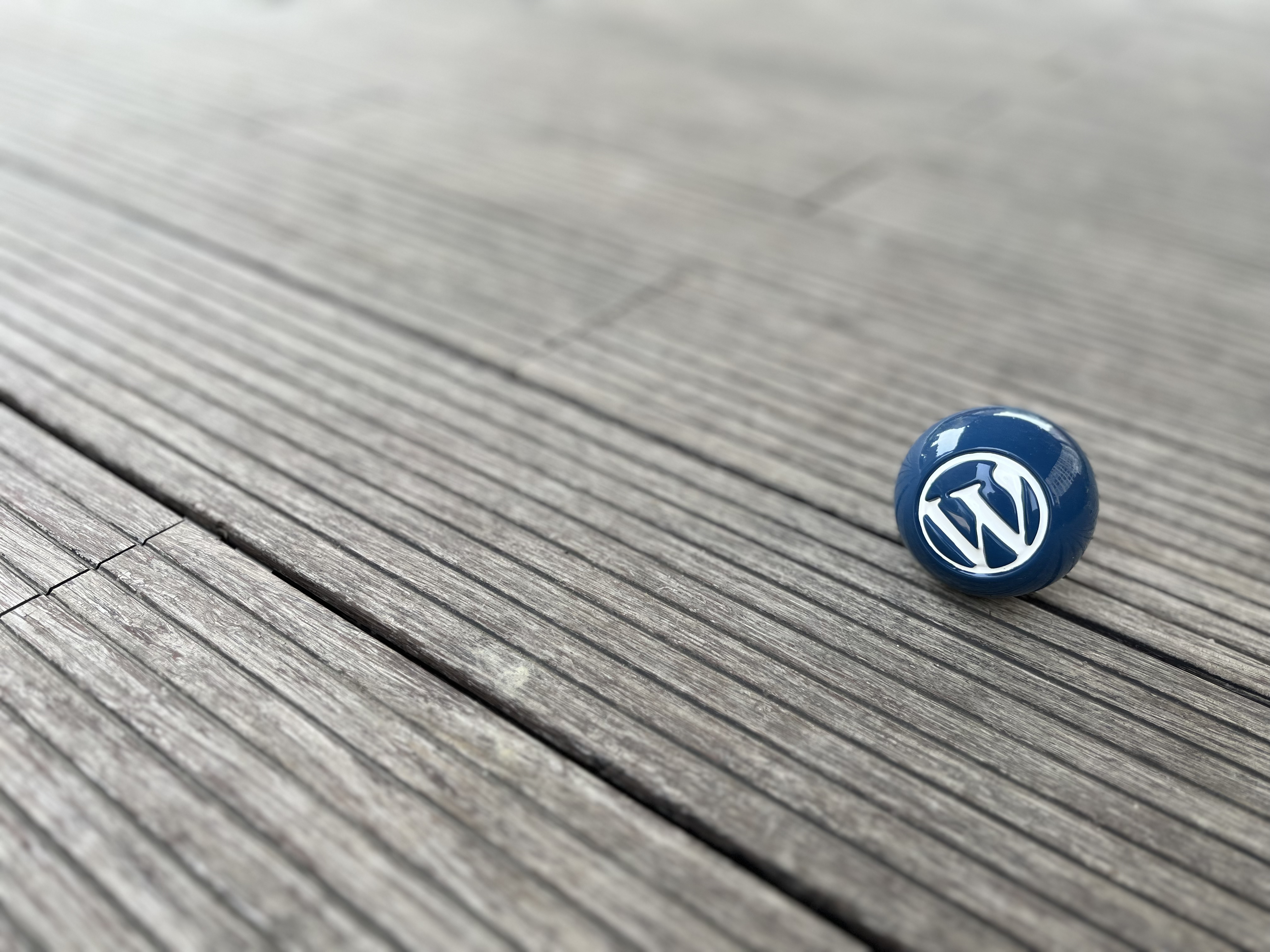 WordPress Blue Ball Wallpaper Collection: Blue ball on gray and white wooden floor (3)