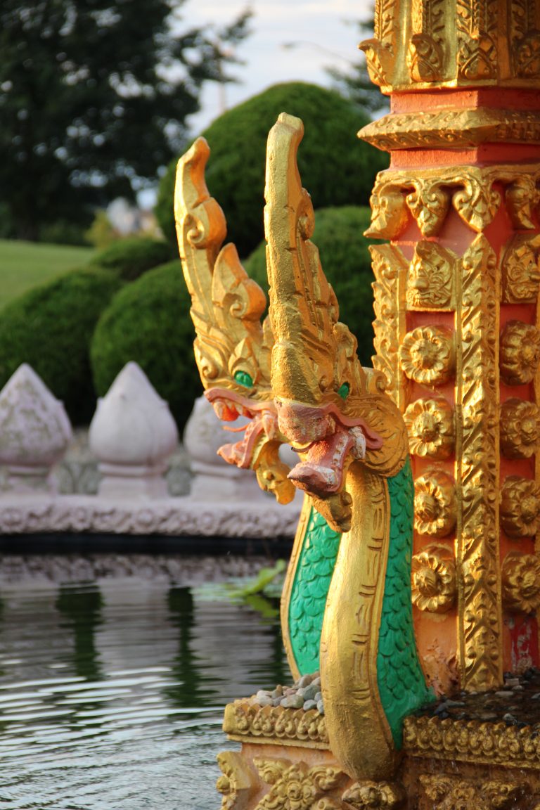 Temple Dragon, Wat Pa Lao Buddhadham, Buddhist Temple, Henrietta, New York, USA