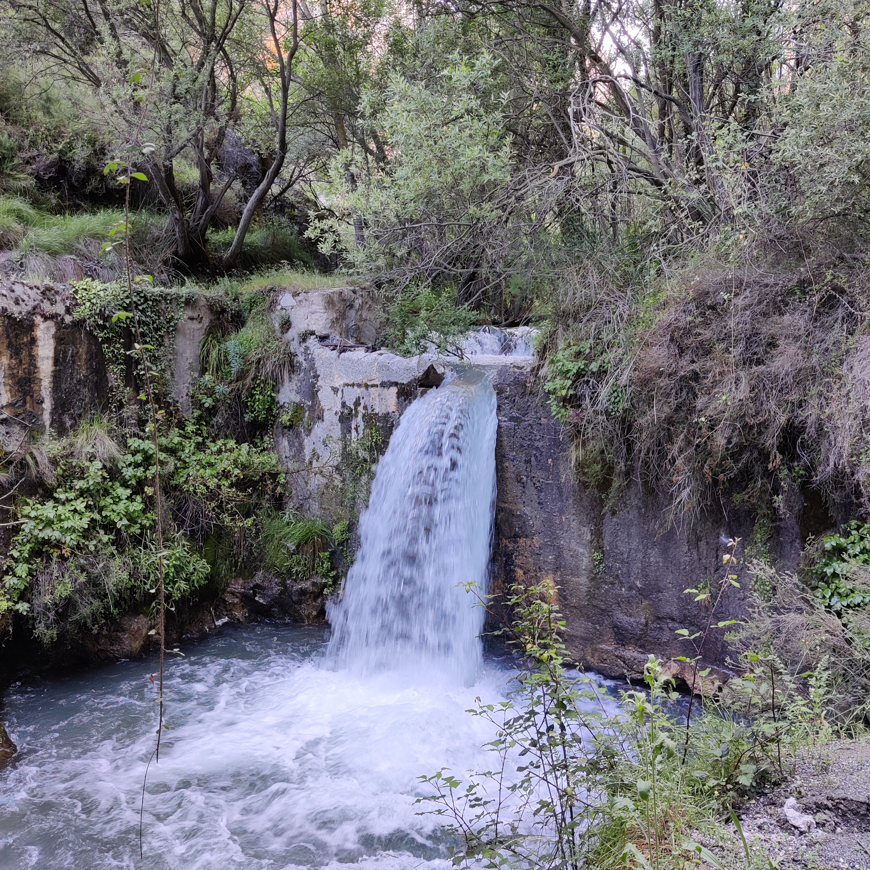 Small dam with waterfall