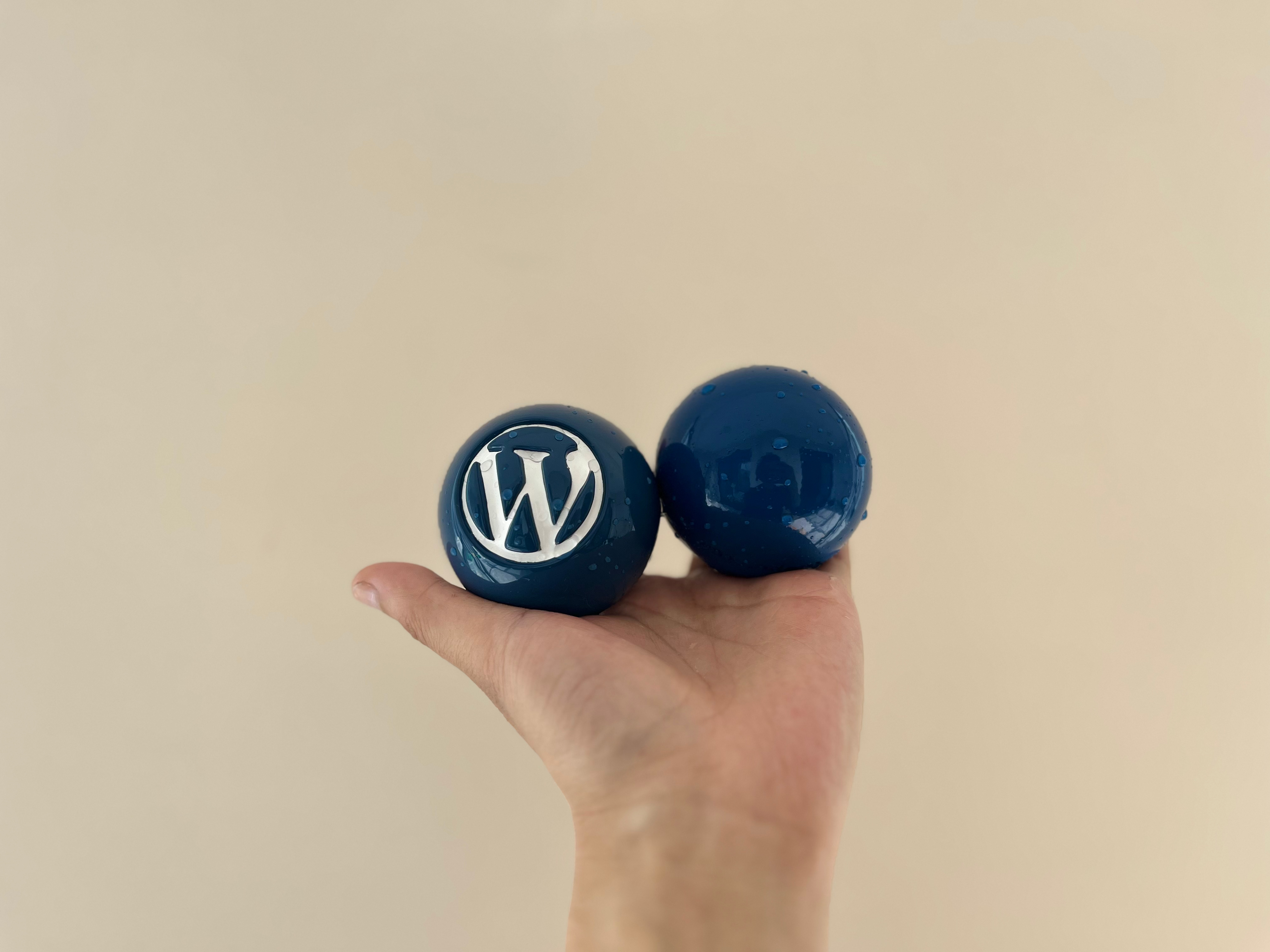 WordPress Blue Ball Wallpaper Collection: Two balls in palm