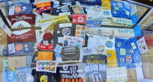 View larger photo: WordCamp Swags from all across the globe