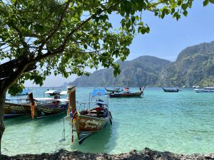 Colorful long boats in Koh Phi Phi