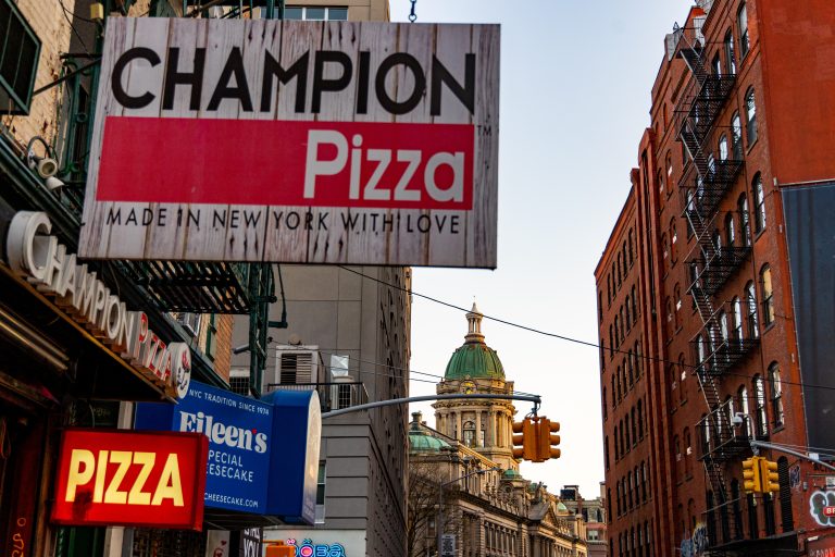 The top of Centre Street in New York City