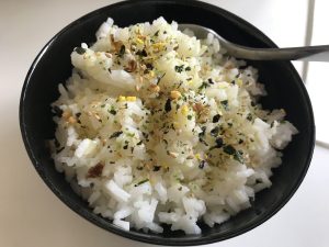 View larger photo: A bowl of rice with furikake