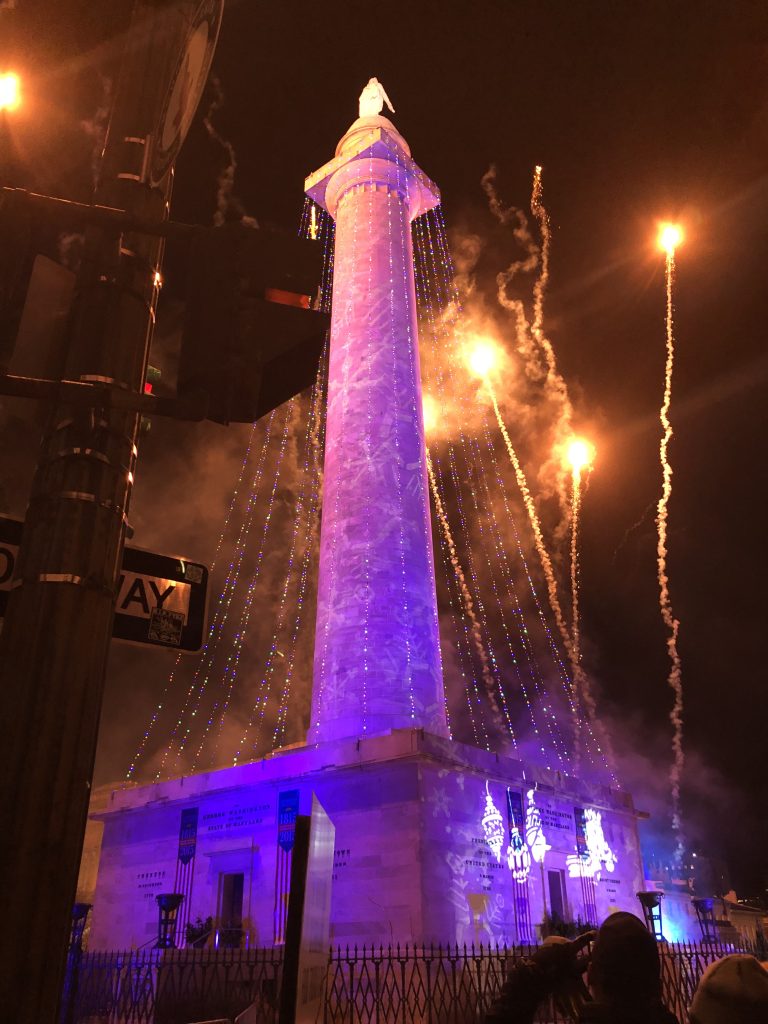 Washington Monument, Baltimore, New Years Eve Celebration