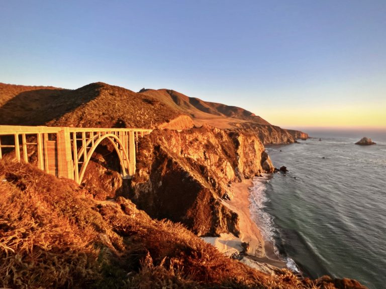 Bixby Bridge at Big Sur, California during sundown