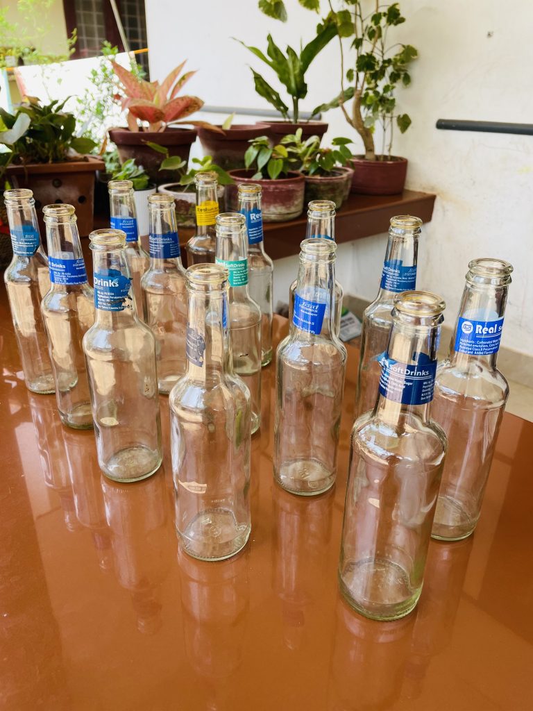 Empty flavoured soda glass bottles. In India local made flavoured soda has huge demands in summer specially when you have guests