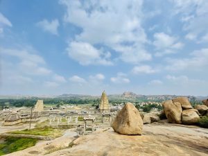 A long view of Virupaksha Temple complex. Hampi, Karnataka, India.