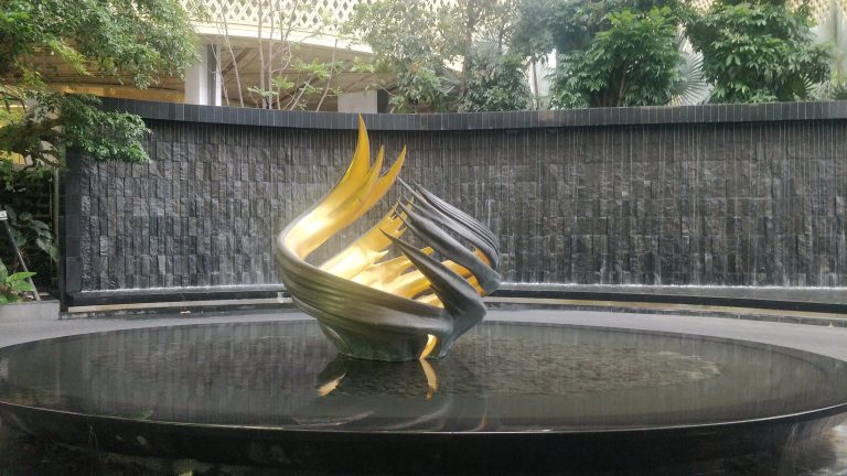 Center piece near waterfall, Bangkok, Thailand