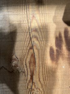 Wood grain in shadow