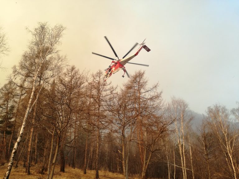 helicopter, fire brigade, fire, forest