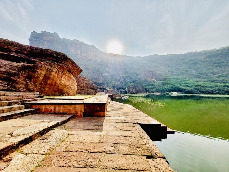 Sunrise @ Agasthya Lake. Badami, Karnataka, India.