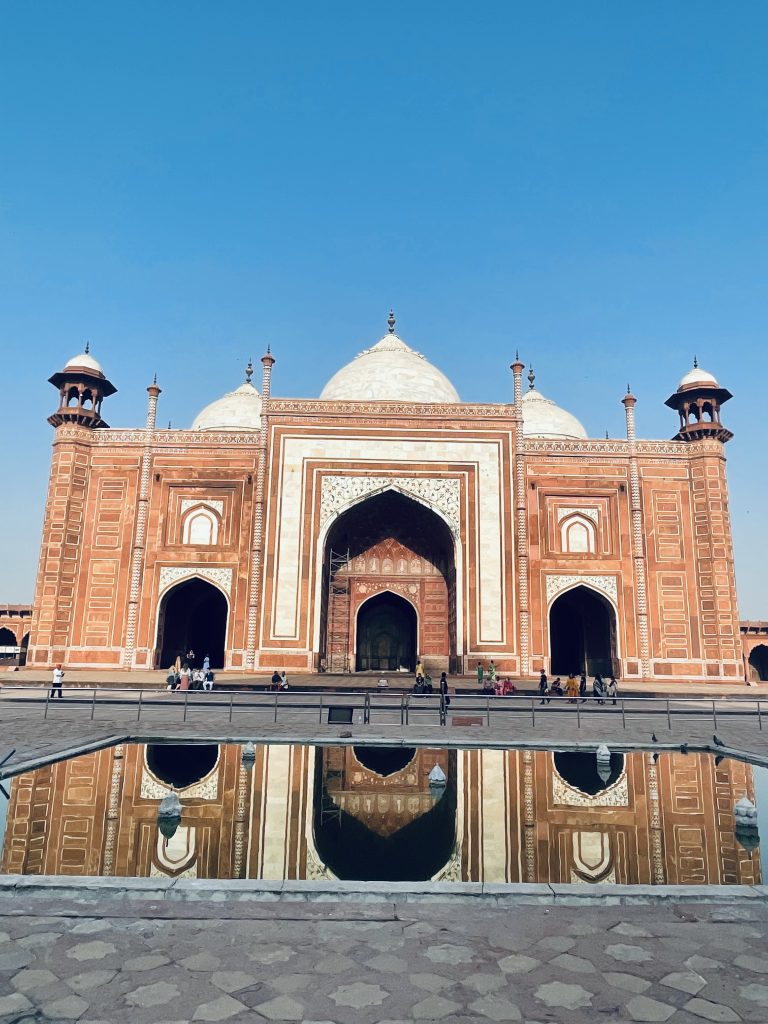 One of the olden days entrance to Taj Mahal. Agra, India.