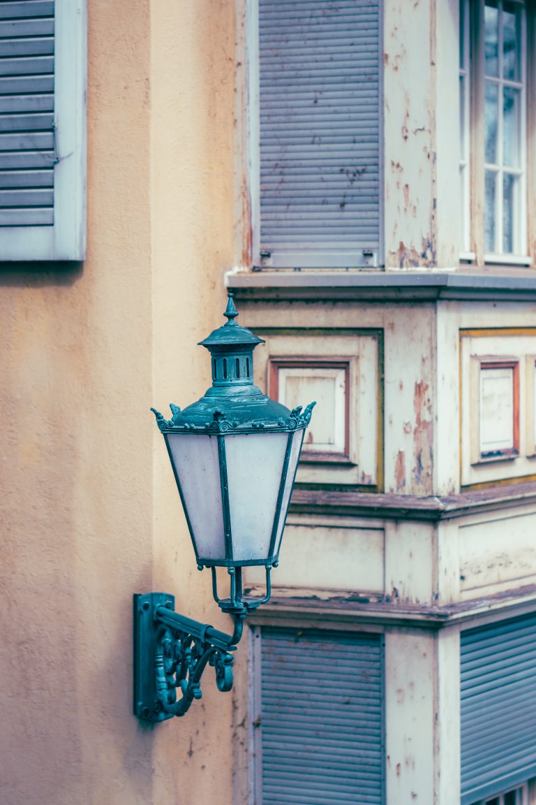 Architecture, Outdoors, Street Light, Window, Building, Old Wall, Lighting, Facade