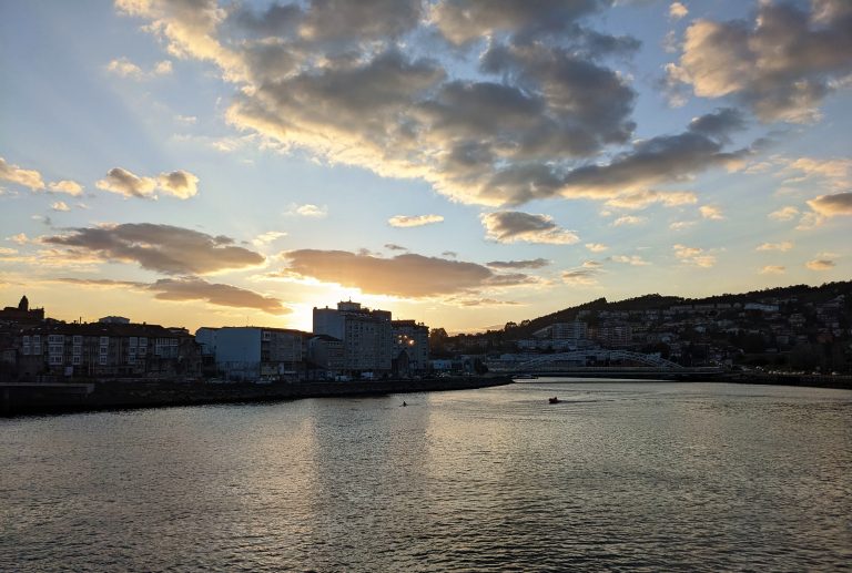 Lérez river, sunset, Pontevedra, Spain