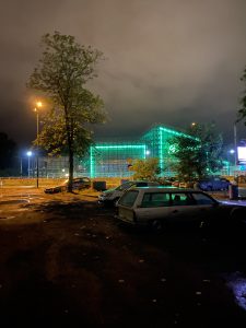 Car neon night city cyberpunk gliwice poland vehicle citroen
