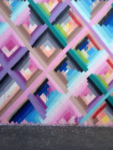 Street art with abstract desing in Wynwood Miami Florida 2016
