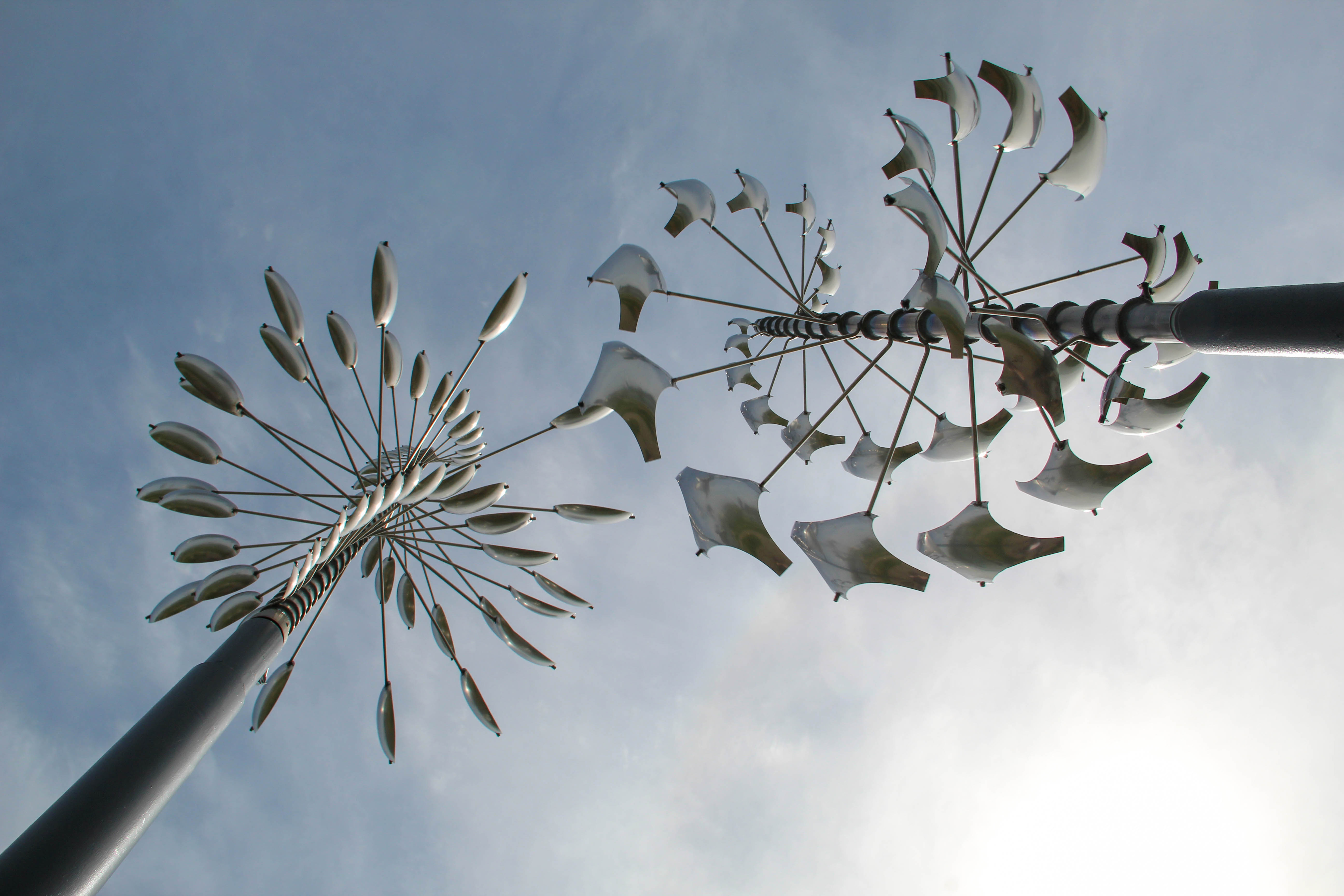 Kinetic sculpture driven by the wind. TIFFT nature center, on the shore of Lake Erie in Buffalo, New York.